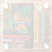 Kleurrijke vierkanten Modern Abstract kunstpatroon Glazen Onderzetter (Achterkant)