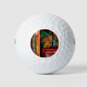 Kleurrijke vierkanten Modern Abstract kunstpatroon Golfballen (Voorkant)