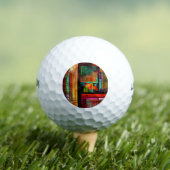 Kleurrijke vierkanten Modern Abstract kunstpatroon Golfballen (Insitu Shirt)