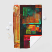 Kleurrijke vierkanten Modern Abstract kunstpatroon Golfhanddoek (Insitu)