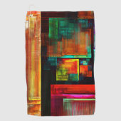 Kleurrijke vierkanten Modern Abstract kunstpatroon Golfhanddoek (Voorkant)