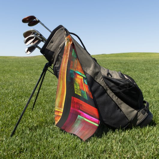 Kleurrijke vierkanten Modern Abstract kunstpatroon Golfhanddoek (Groen)