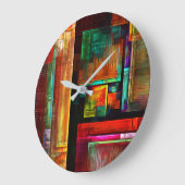 Kleurrijke vierkanten Modern Abstract kunstpatroon Grote Klok (Hoek)