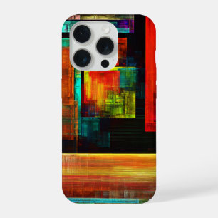 Kleurrijke vierkanten Modern Abstract kunstpatroon iPhone 15 Pro Case