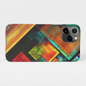 Kleurrijke vierkanten Modern Abstract kunstpatroon iPhone Hoesje (Achterkant horizontaal)