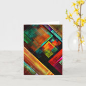 Kleurrijke vierkanten Modern Abstract kunstpatroon Kaart (Gele Bloem)