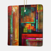 Kleurrijke vierkanten Modern Abstract kunstpatroon Keramisch Ornament (Links)