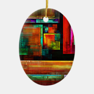Kleurrijke vierkanten Modern Abstract kunstpatroon Keramisch Ornament