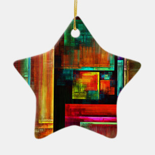 Kleurrijke vierkanten Modern Abstract kunstpatroon Keramisch Ornament