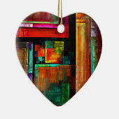 Kleurrijke vierkanten Modern Abstract kunstpatroon Keramisch Ornament (Rechts)