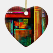 Kleurrijke vierkanten Modern Abstract kunstpatroon Keramisch Ornament (Achterkant)