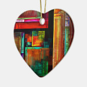 Kleurrijke vierkanten Modern Abstract kunstpatroon Keramisch Ornament (Links)