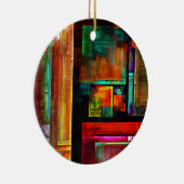 Kleurrijke vierkanten Modern Abstract kunstpatroon Keramisch Ornament (Rechts)