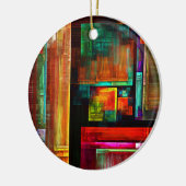 Kleurrijke vierkanten Modern Abstract kunstpatroon Keramisch Ornament (Links)