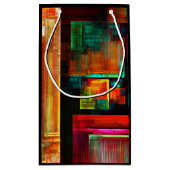 Kleurrijke vierkanten Modern Abstract kunstpatroon Klein Cadeauzakje (Achterkant)
