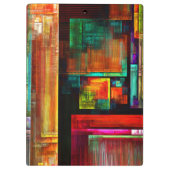 Kleurrijke vierkanten Modern Abstract kunstpatroon Klembord (Achterkant)