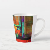 Kleurrijke vierkanten Modern Abstract kunstpatroon Latte Mok (Rechts)