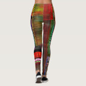 Kleurrijke vierkanten Modern Abstract kunstpatroon Leggings (Achterkant)