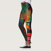Kleurrijke vierkanten Modern Abstract kunstpatroon Leggings (Links)