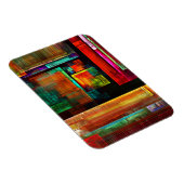 Kleurrijke vierkanten Modern Abstract kunstpatroon Magneet (Rechterzijde)