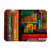 Kleurrijke vierkanten Modern Abstract kunstpatroon Magneet (Horizontaal)
