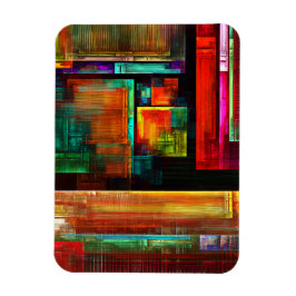 Kleurrijke vierkanten Modern Abstract kunstpatroon Magneet