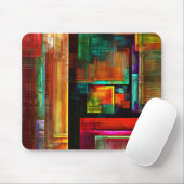 Kleurrijke vierkanten Modern Abstract kunstpatroon Muismat (Met muis)