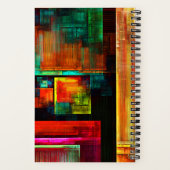 Kleurrijke vierkanten Modern Abstract kunstpatroon Notitieboek (Achterkant)