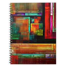 Kleurrijke vierkanten Modern Abstract kunstpatroon Notitieboek