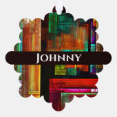 Kleurrijke vierkanten Modern Abstract kunstpatroon Ornament Kaart (Achterkant)