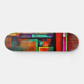 Kleurrijke vierkanten Modern Abstract kunstpatroon Persoonlijk Skateboard (Horizontaal)