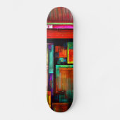 Kleurrijke vierkanten Modern Abstract kunstpatroon Persoonlijk Skateboard (Voorkant)