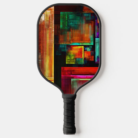 Kleurrijke vierkanten Modern Abstract kunstpatroon Pickleball Paddle