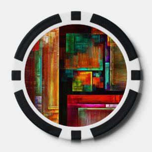 Kleurrijke vierkanten Modern Abstract kunstpatroon Poker Chips