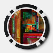 Kleurrijke vierkanten Modern Abstract kunstpatroon Poker Chips (Achterkant)