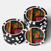 Kleurrijke vierkanten Modern Abstract kunstpatroon Poker Chips (Opstapeling)
