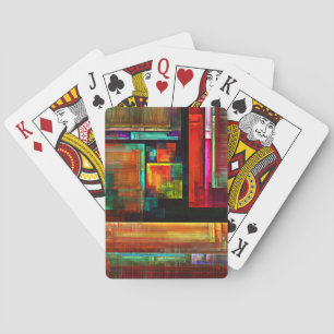Kleurrijke vierkanten Modern Abstract kunstpatroon Pokerkaarten