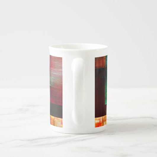 Kleurrijke vierkanten Modern Abstract kunstpatroon Porselein Kop (Achterkant)