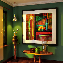 Kleurrijke vierkanten Modern Abstract kunstpatroon Poster