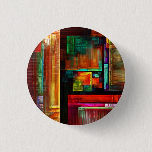 Kleurrijke vierkanten Modern Abstract kunstpatroon Ronde Button 3,2 Cm (Voorkant)
