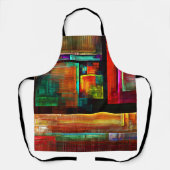 Kleurrijke vierkanten Modern Abstract kunstpatroon Schort (Voorkant)