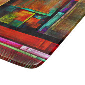 Kleurrijke vierkanten Modern Abstract kunstpatroon Snijplank (Hoek)