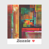 Kleurrijke vierkanten Modern Abstract kunstpatroon Sticker (Vel)