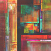 Kleurrijke vierkanten Modern Abstract kunstpatroon Sticker (Voorkant)