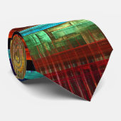 Kleurrijke vierkanten Modern Abstract kunstpatroon Stropdas (Opgerold)