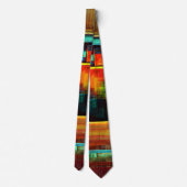 Kleurrijke vierkanten Modern Abstract kunstpatroon Stropdas (Achterkant)