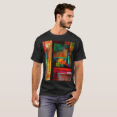 Kleurrijke vierkanten Modern Abstract kunstpatroon T-shirt (Voorkant volledig)
