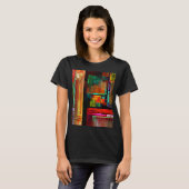 Kleurrijke vierkanten Modern Abstract kunstpatroon T-shirt (Voorkant volledig)