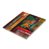 Kleurrijke vierkanten Modern Abstract kunstpatroon Tegeltje (Zijkant)