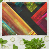 Kleurrijke vierkanten Modern Abstract kunstpatroon Theedoek (Gevouwen)